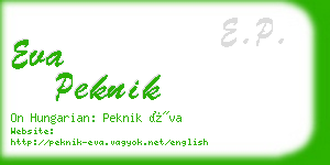 eva peknik business card